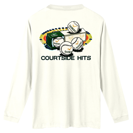 Camiseta courtside hits manga larga blanca