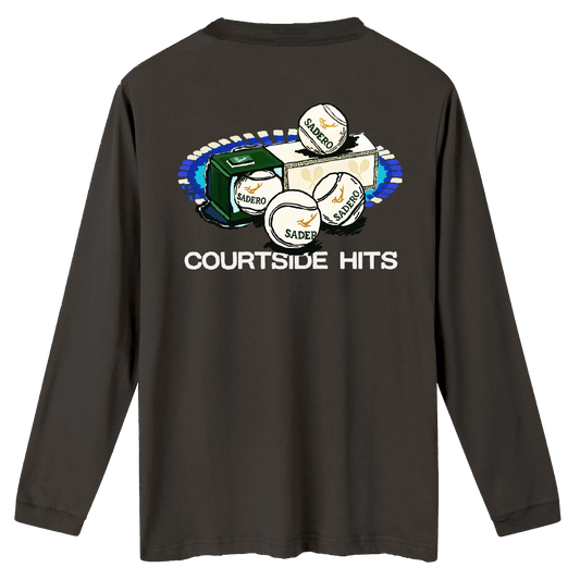 Camiseta courtside hits manga larga gris
