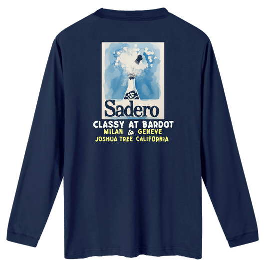 Camiseta bardot manga larga azul