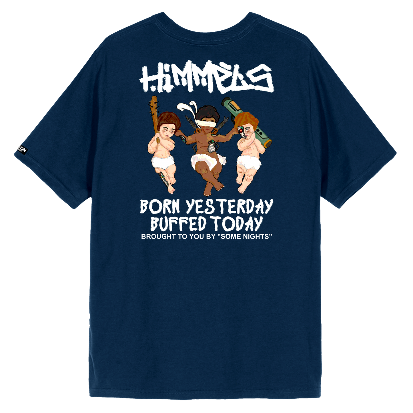 Camiseta Himmels born yesterday azul