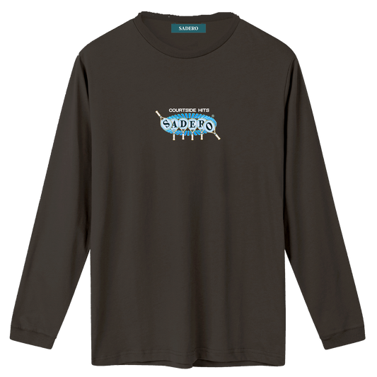 Camiseta courtside hits manga larga gris
