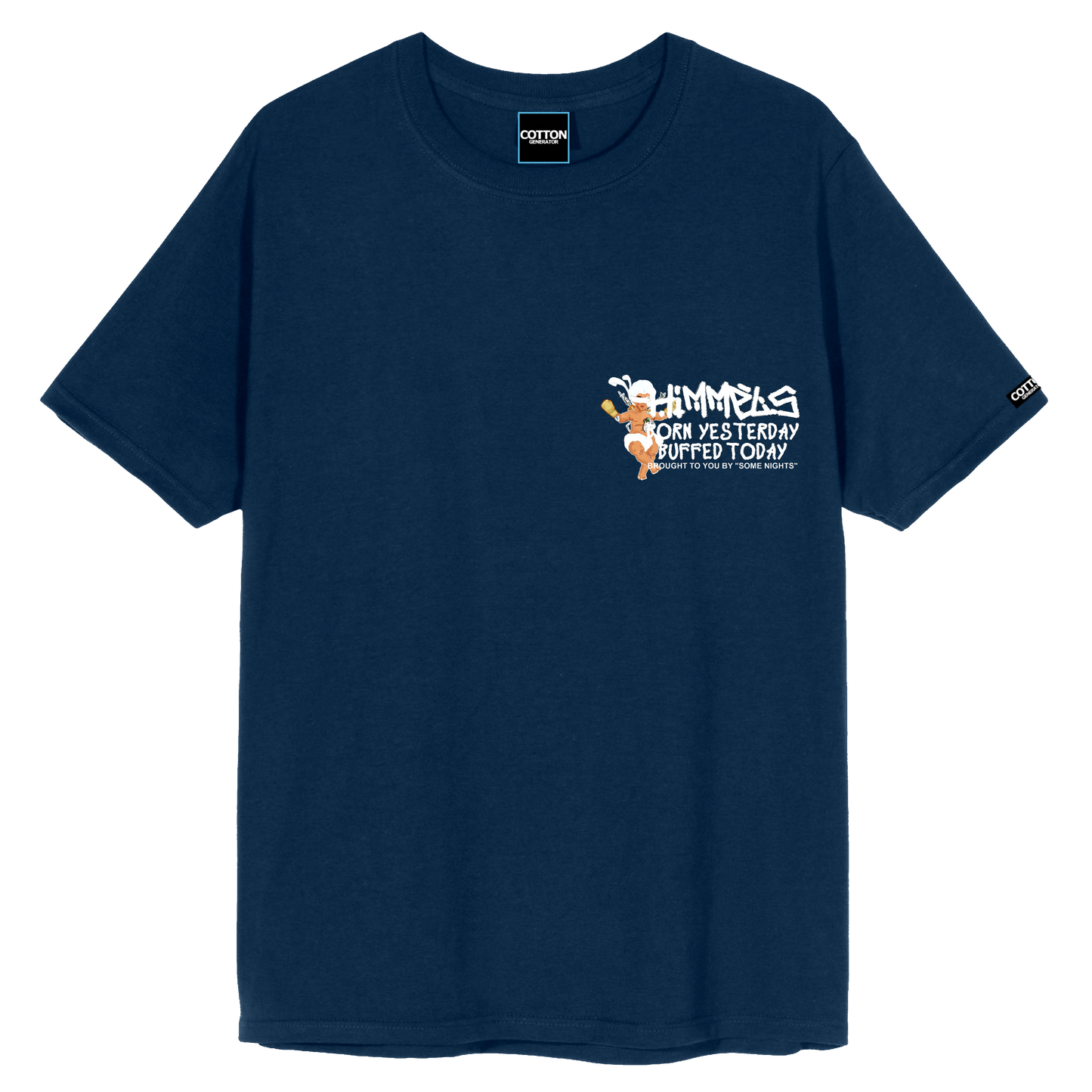 Camiseta Himmels born yesterday azul