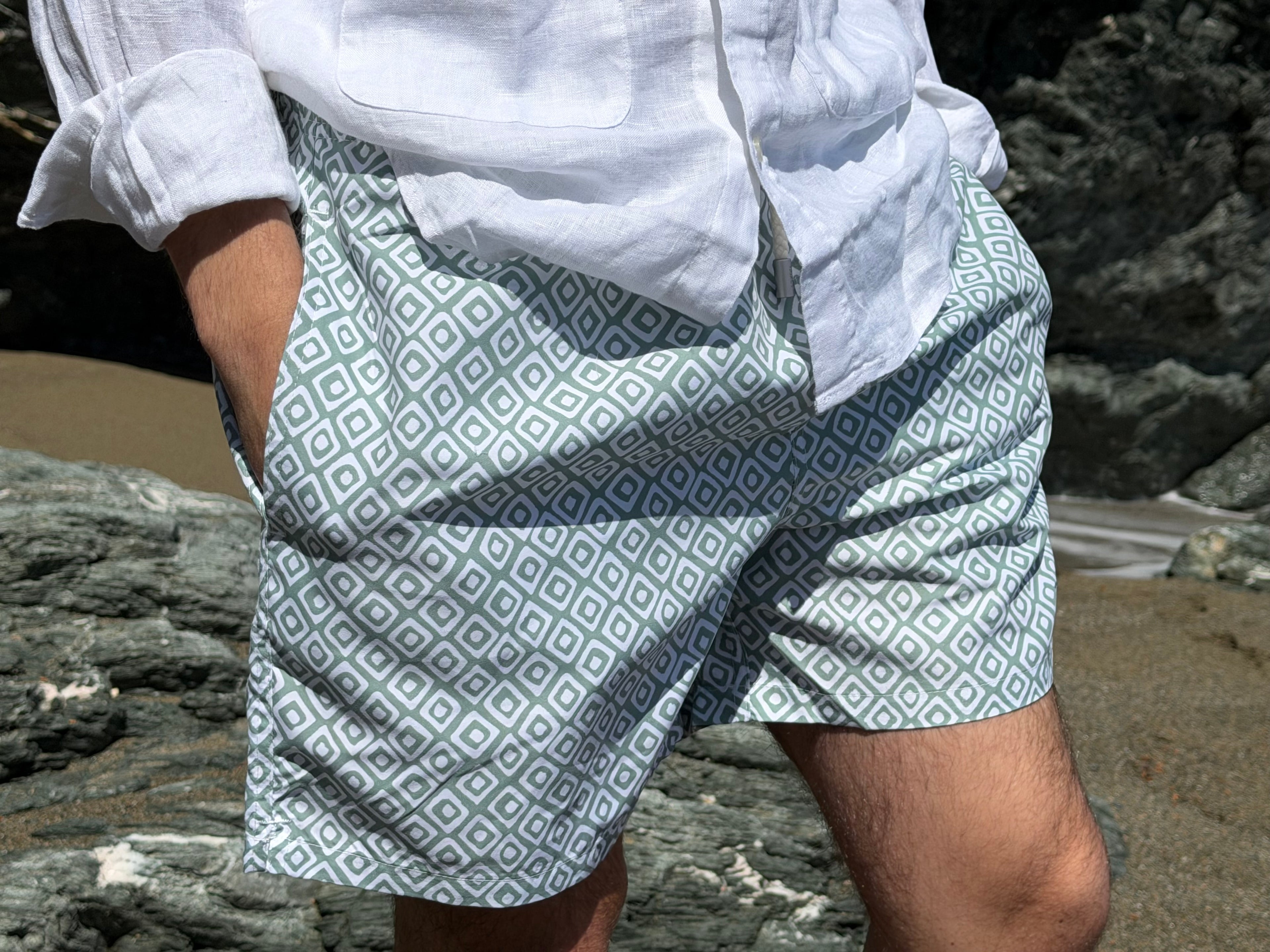 Traje de baño azulejos verde BC