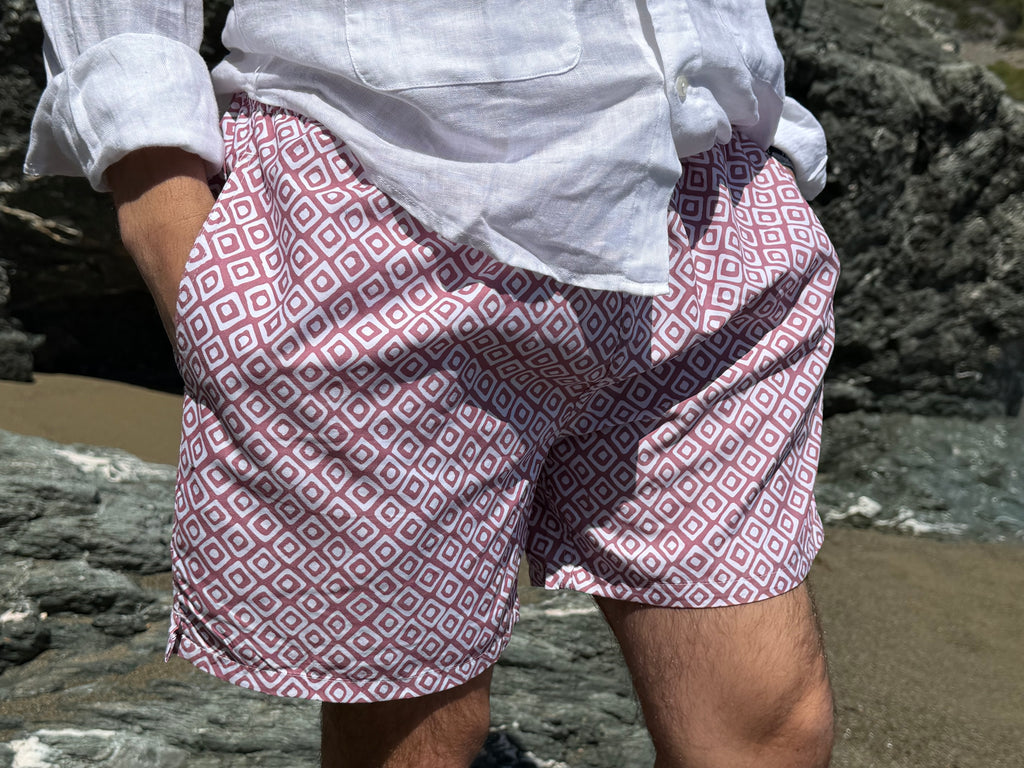 Traje de baño azulejos granate BC