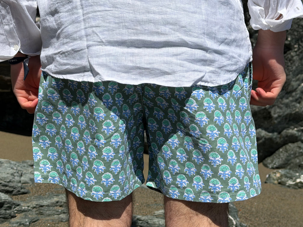 Traje de baño flores verde BC