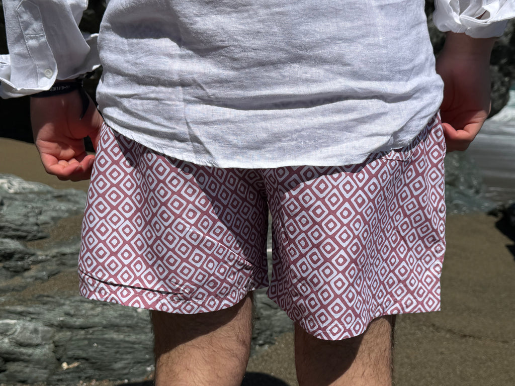Traje de baño azulejos granate BC