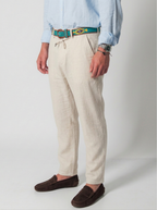 Pantalón de lino blanco roto