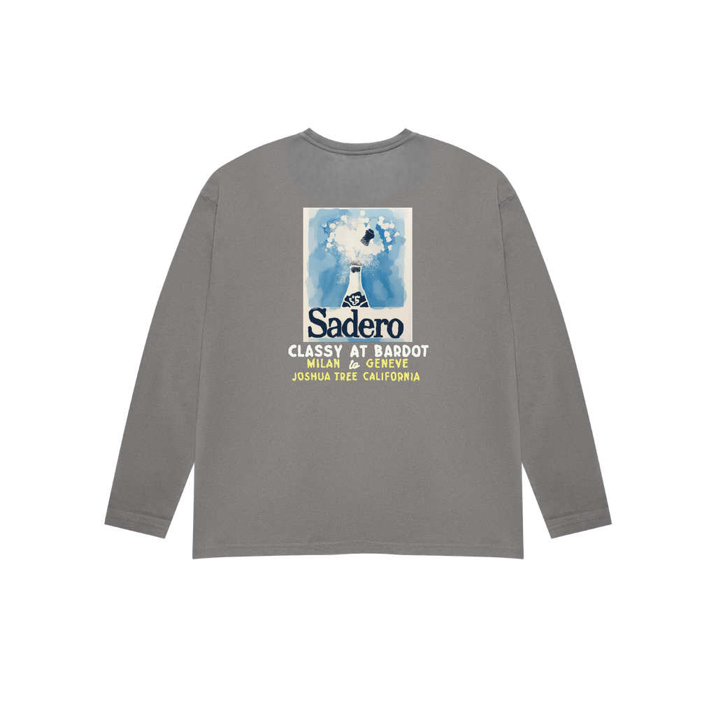 Camiseta bardot manga larga gris