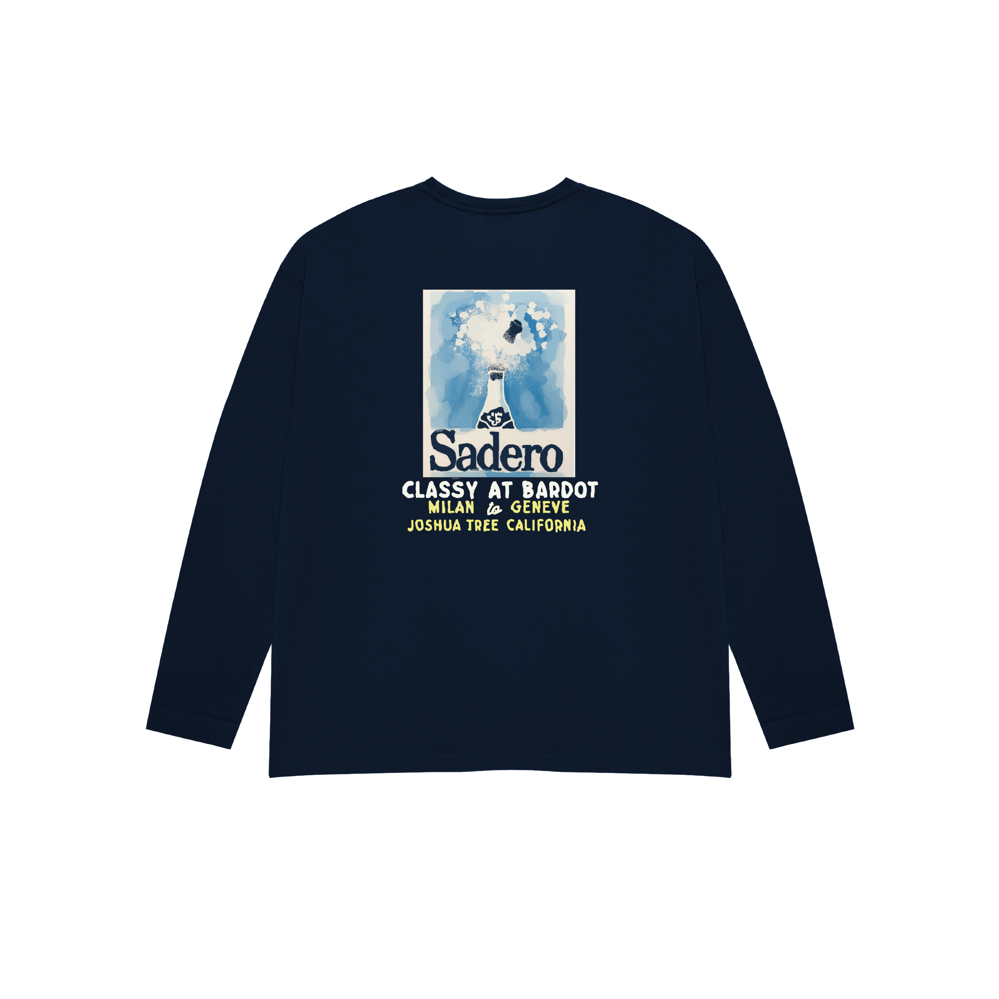 Camiseta bardot manga larga azul