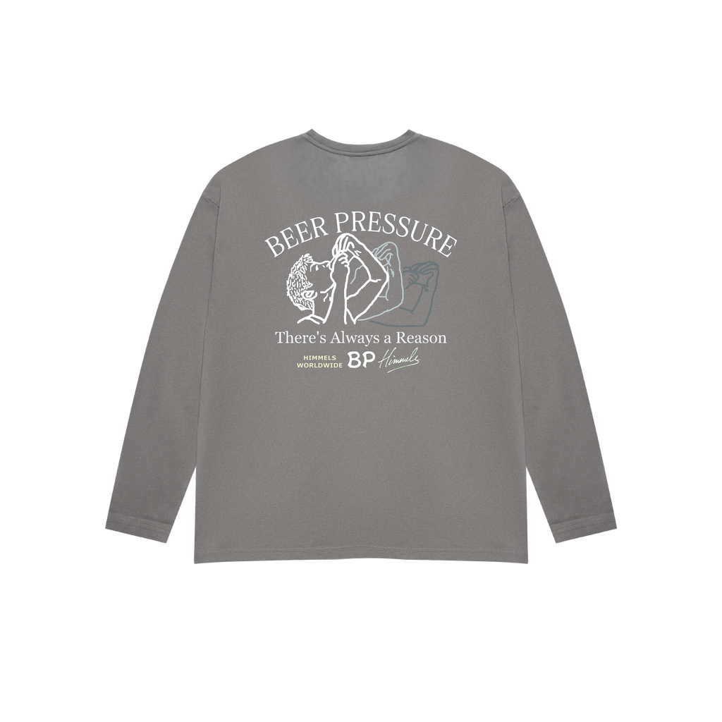 CAMISETA BEER PRESSURE MANGA LARGA CHARCOAL