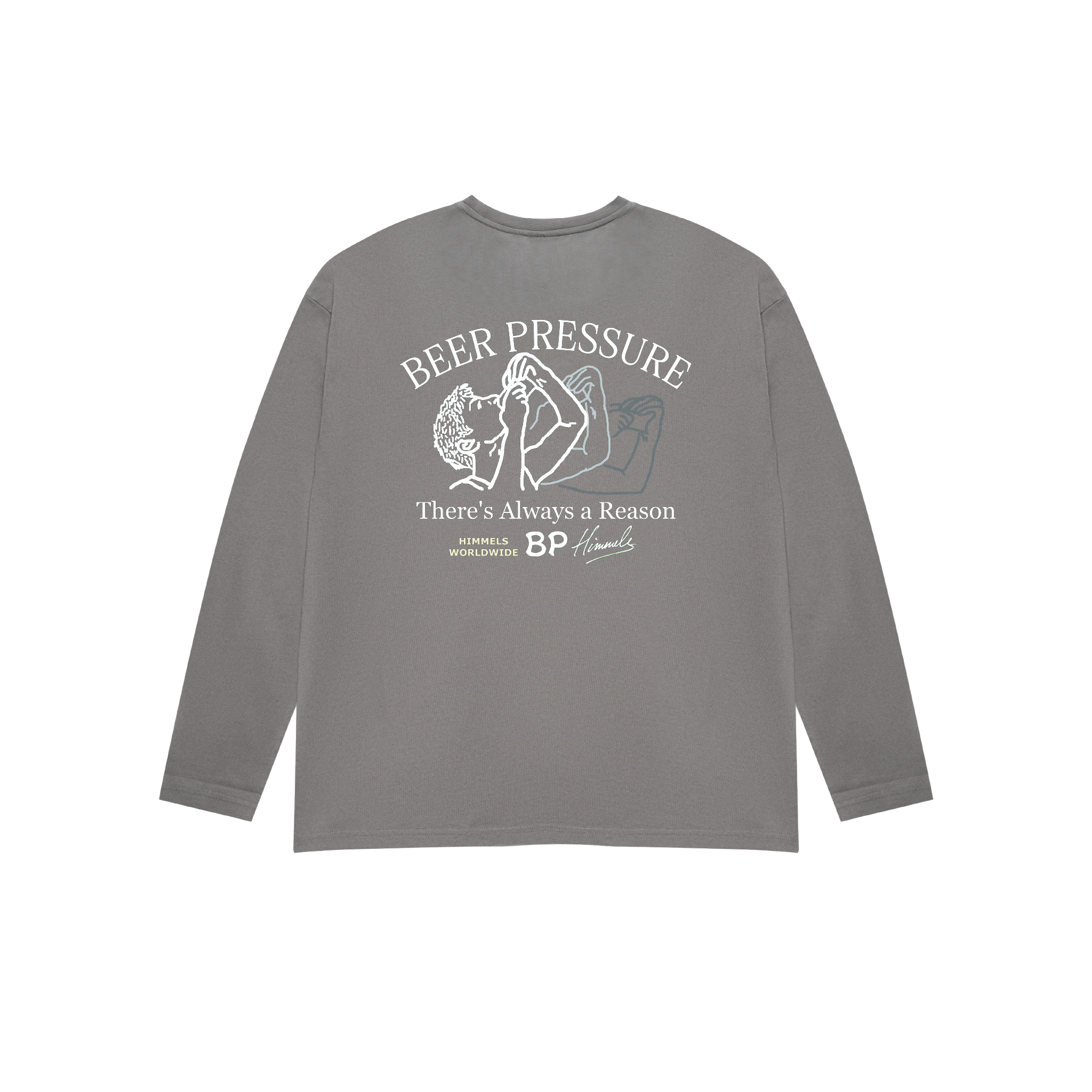 CAMISETA BEER PRESSURE MANGA LARGA CHARCOAL
