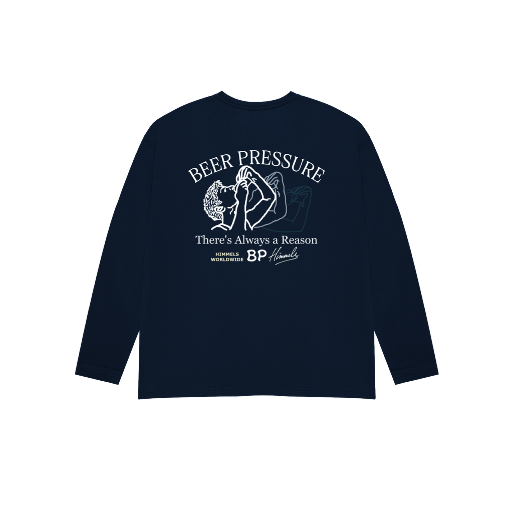 CAMISETA BEER PRESSURE MANGA LARGA AZUL MARINO