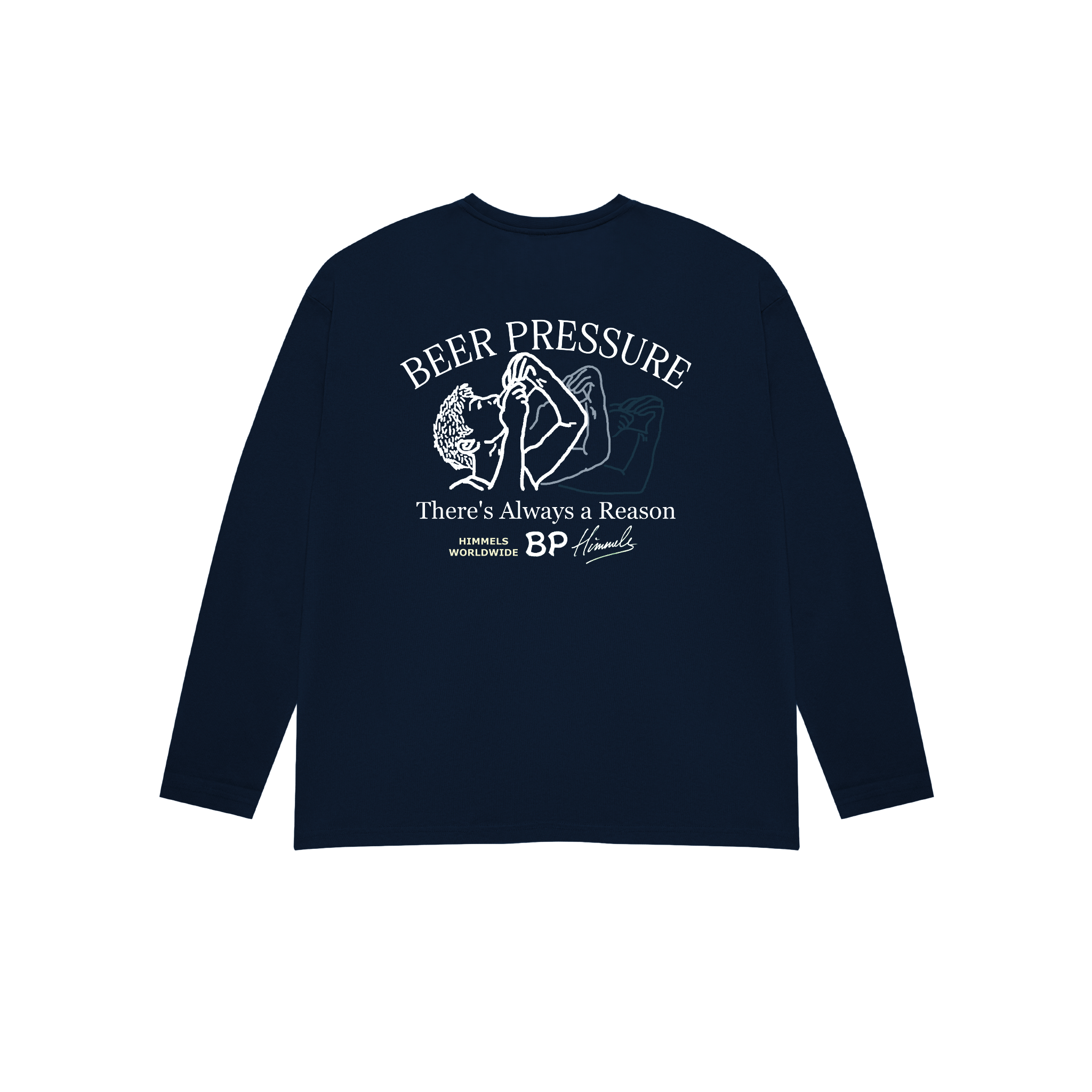 CAMISETA BEER PRESSURE MANGA LARGA AZUL MARINO