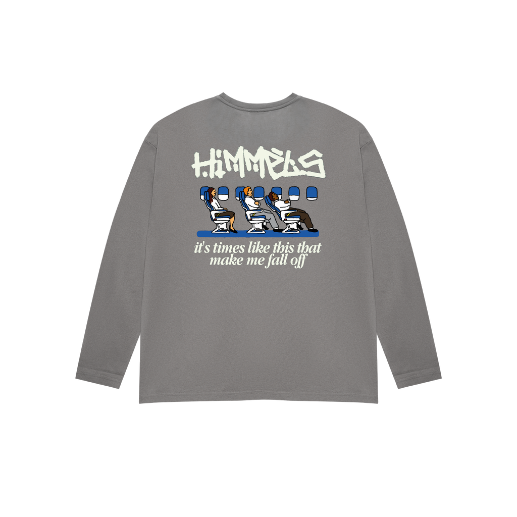 CAMISETA BLACKOUT PLANE MANGA LARGA CHARCOAL