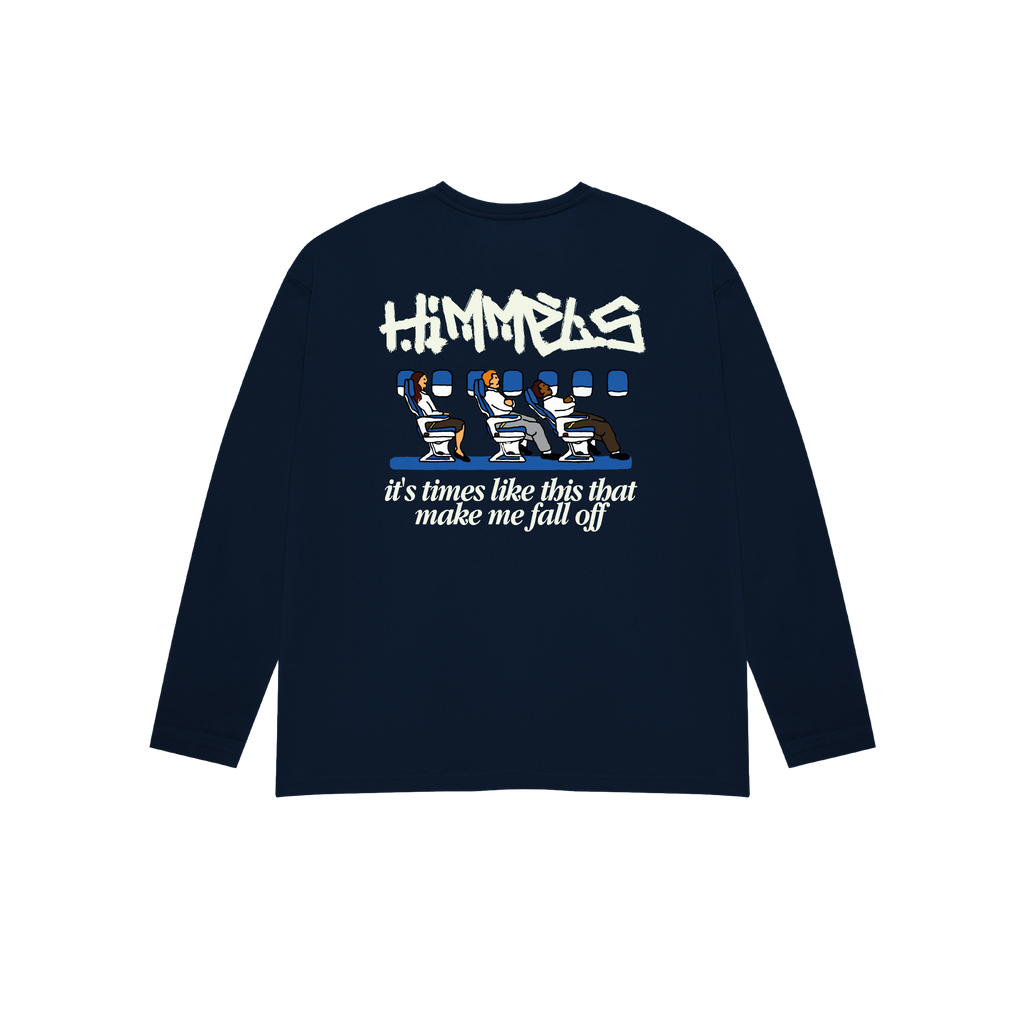 CAMISETA BLACKOUT PLANE MANGA LARGA AZUL MARINO