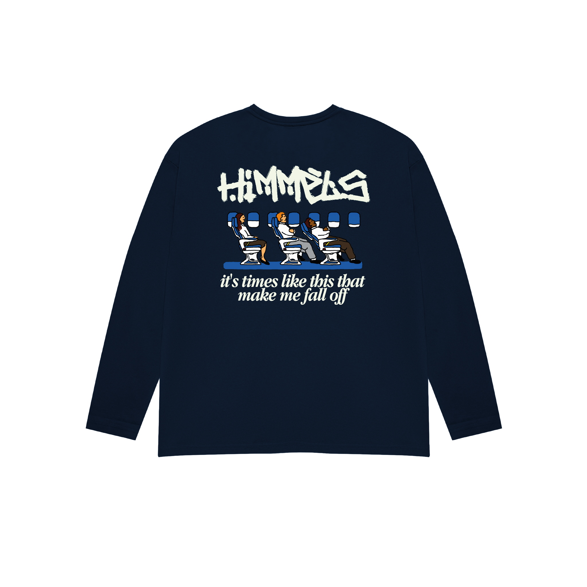 CAMISETA BLACKOUT PLANE MANGA LARGA AZUL MARINO