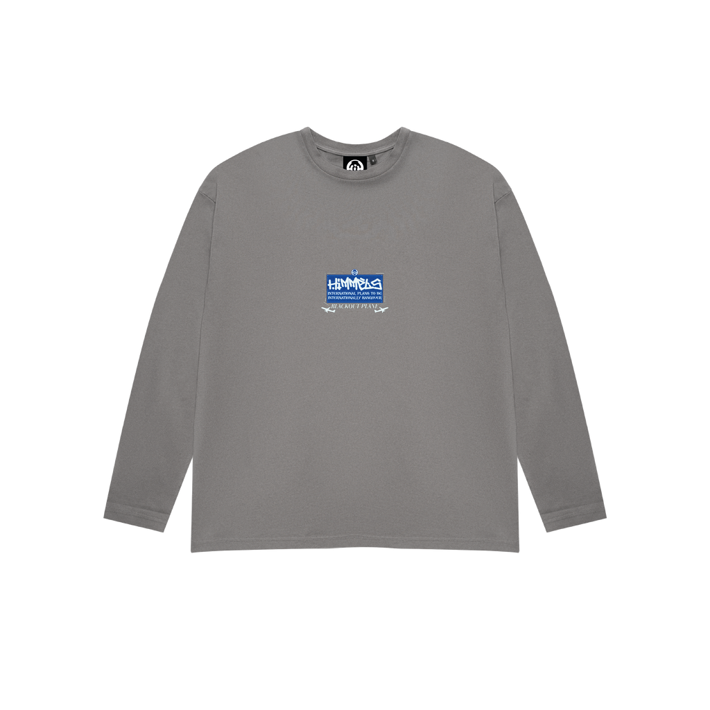 CAMISETA BLACKOUT PLANE MANGA LARGA CHARCOAL