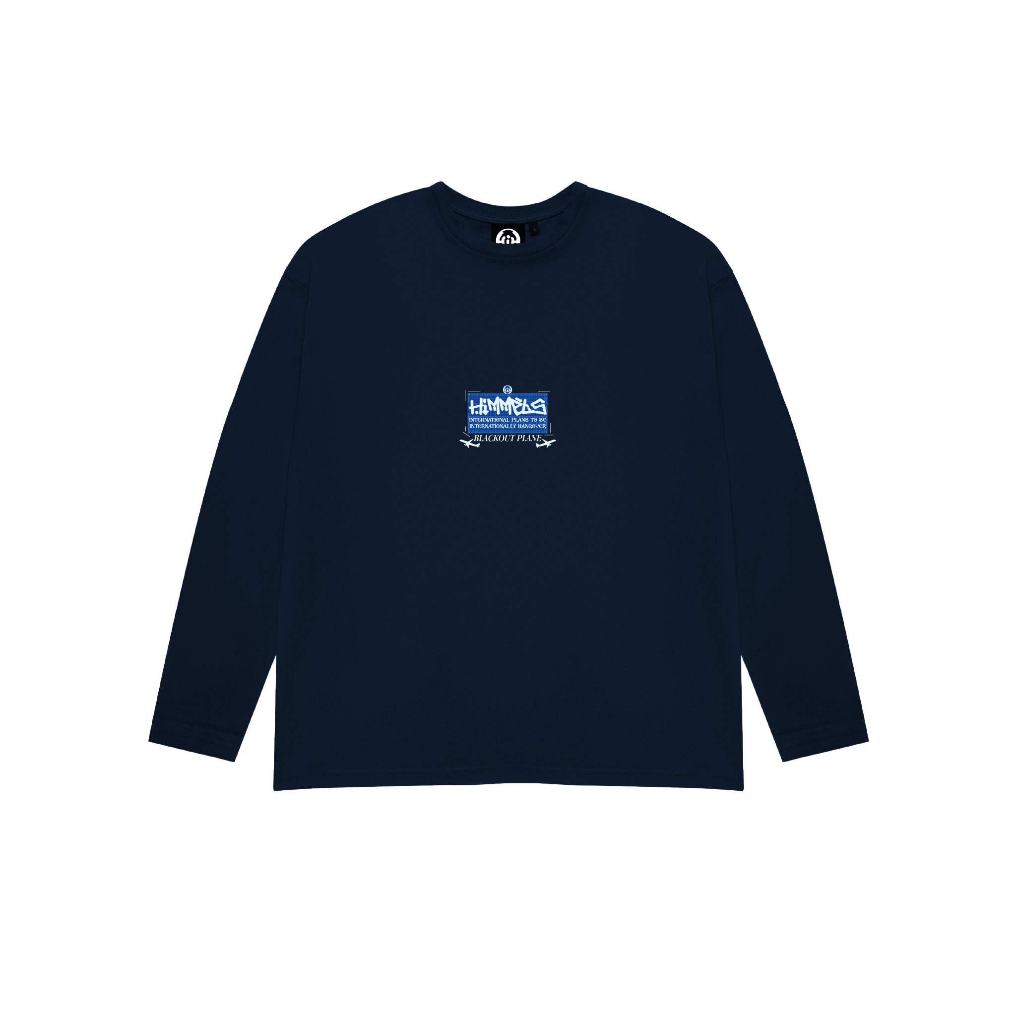 CAMISETA BLACKOUT PLANE MANGA LARGA AZUL MARINO