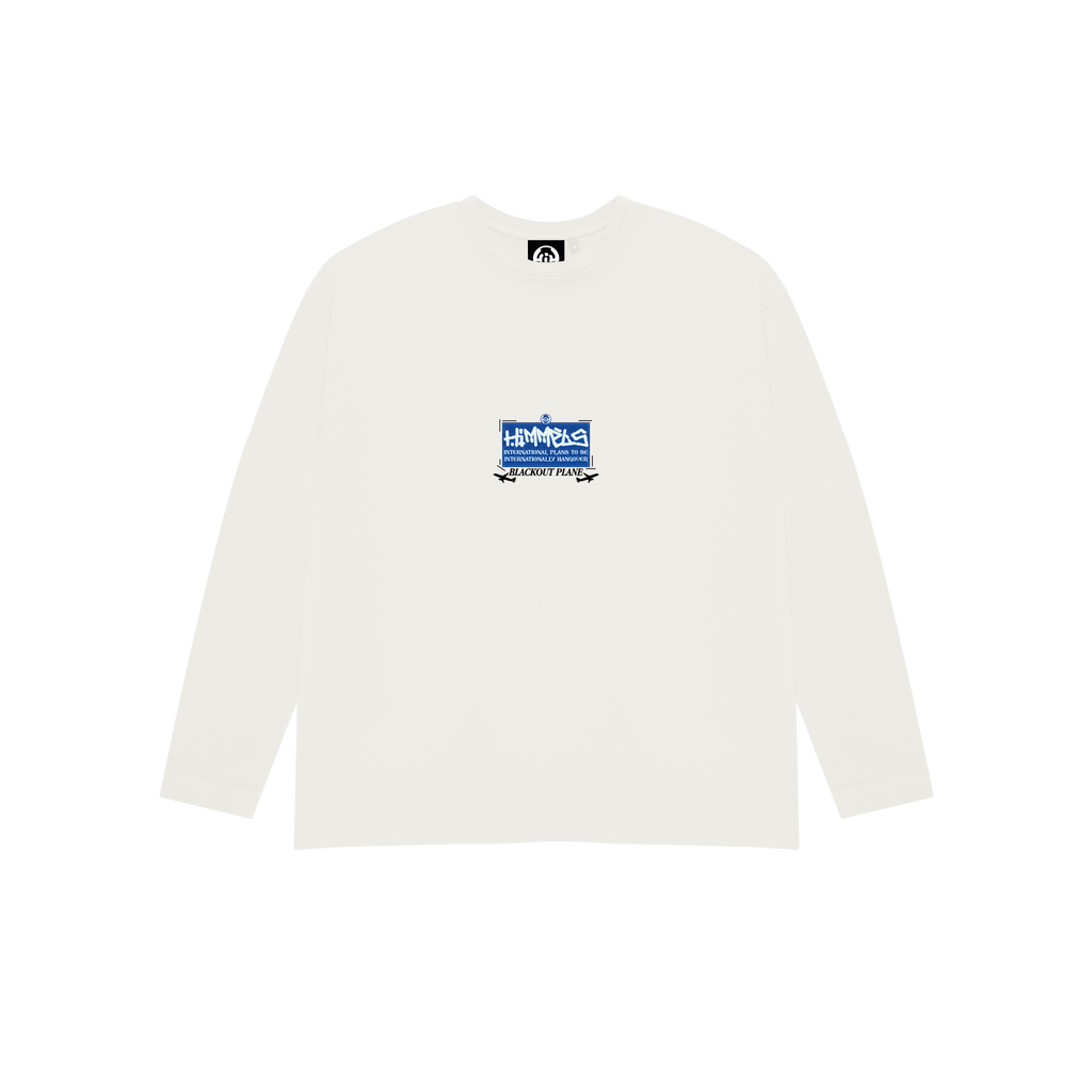 CAMISETA BLACKOUT PLANE MANGA LARGA BLANCA