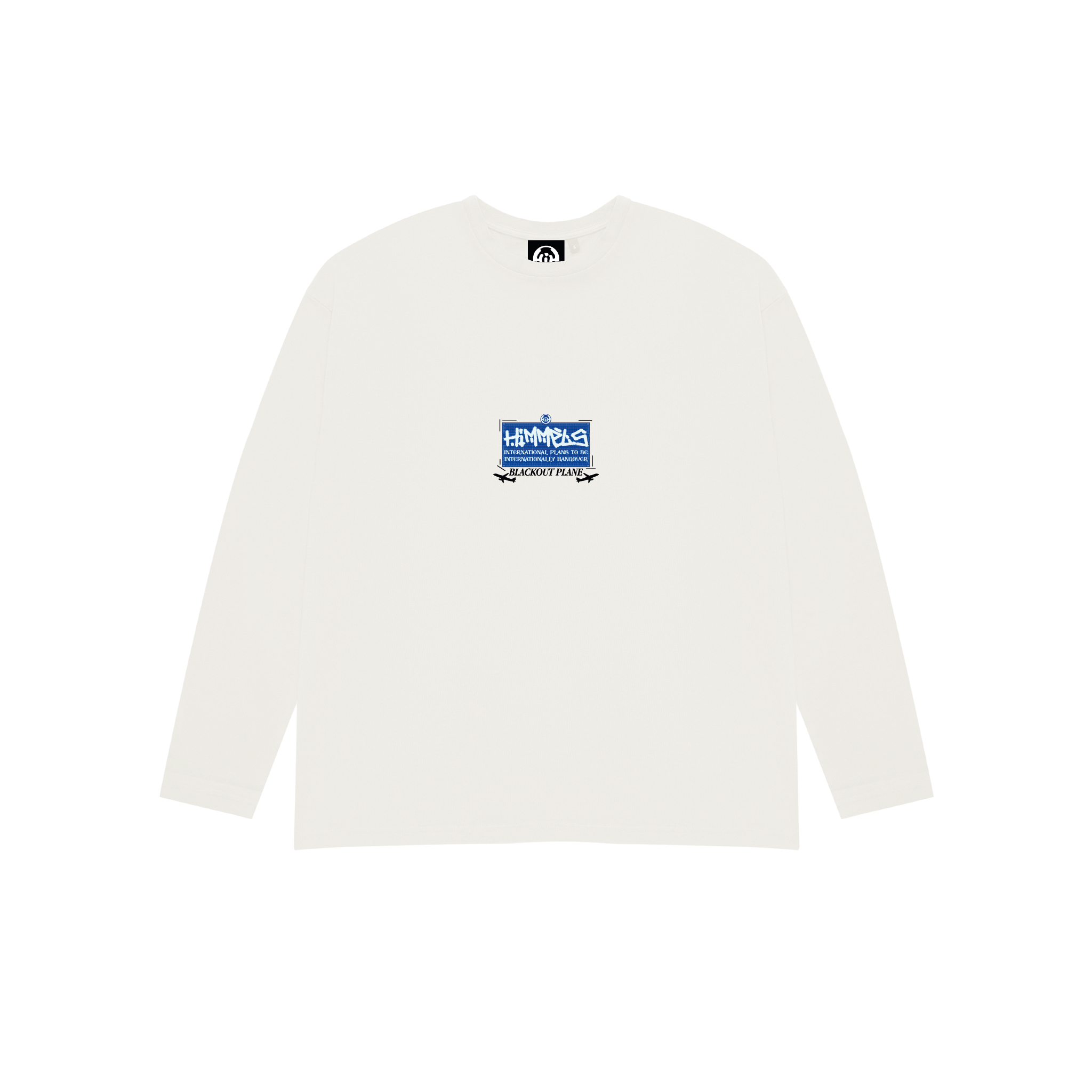 CAMISETA BLACKOUT PLANE MANGA LARGA BLANCA