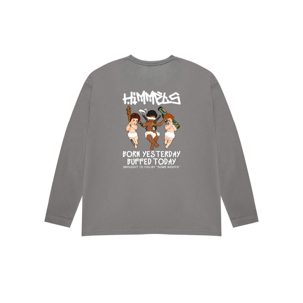 CAMISETA BORN YESTERDAY MANGA LARGA CHARCOAL
