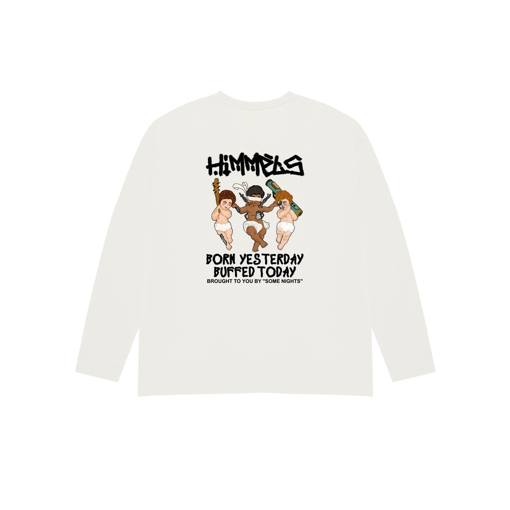 CAMISETA BORN YESTERDAY MANGA LARGA BLANCA