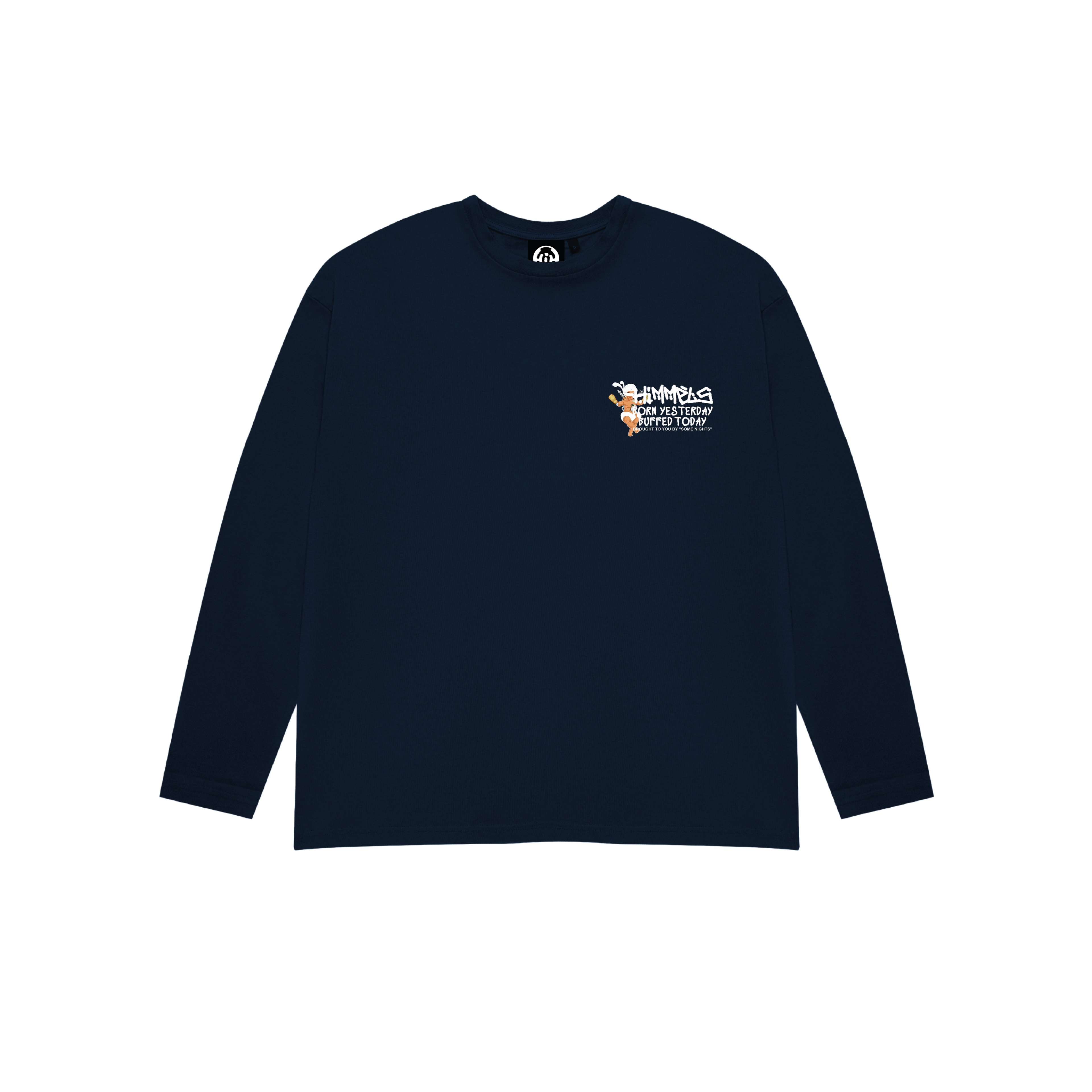 CAMISETA BORN YESTERDAY MANGA LARGA AZUL MARINO