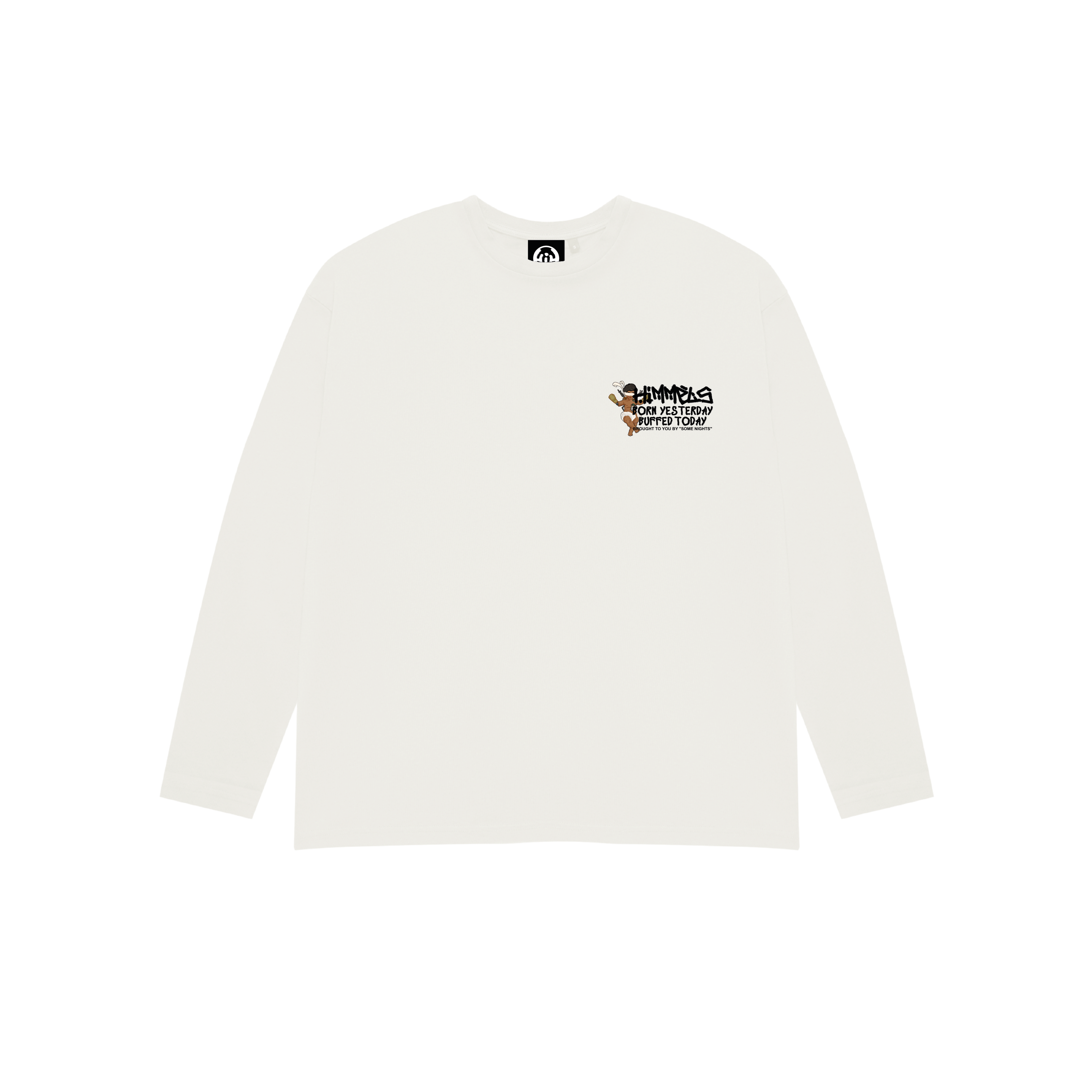 CAMISETA BORN YESTERDAY MANGA LARGA BLANCA