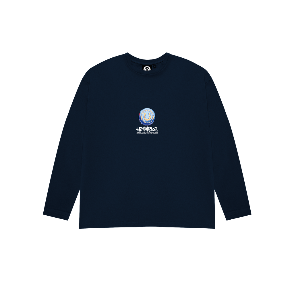 CAMISETA BREWSKYS LARGA AZUL MARINO