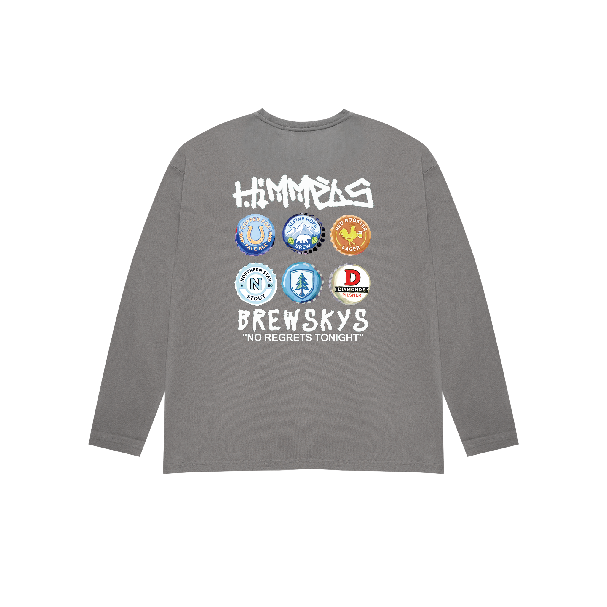 CAMISETA BREWSKYS LARGA CHARCOAL