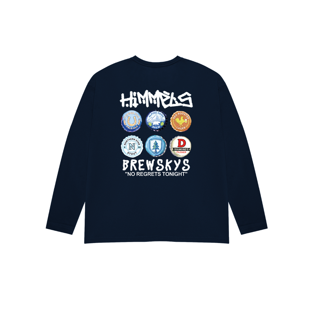 CAMISETA BREWSKYS LARGA AZUL MARINO