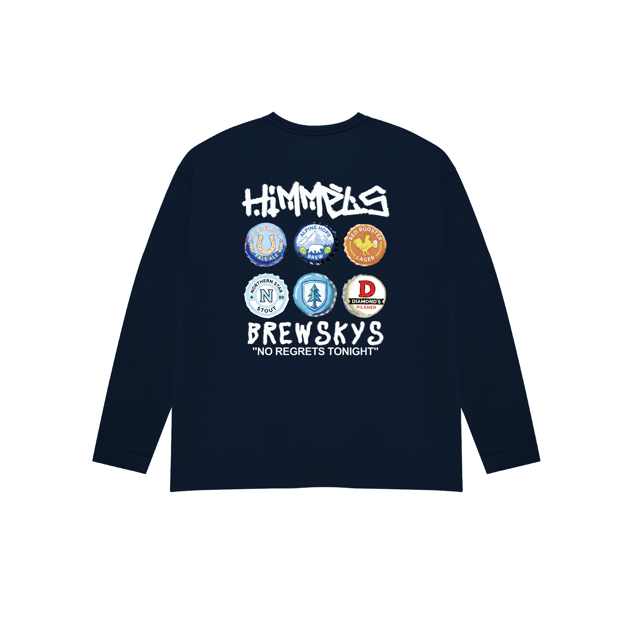 CAMISETA BREWSKYS LARGA AZUL MARINO