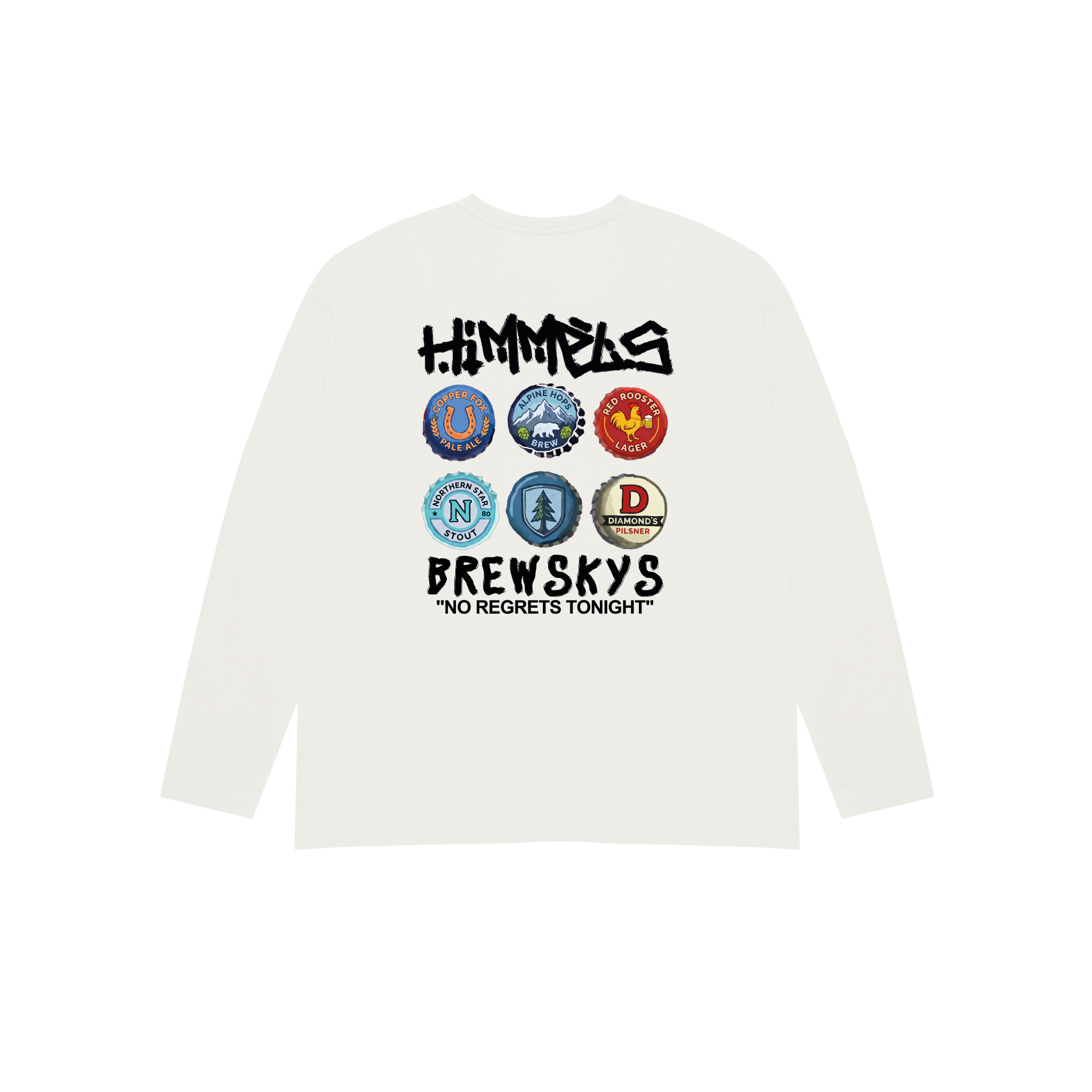 CAMISETA BREWSKYS LARGA BLANCA