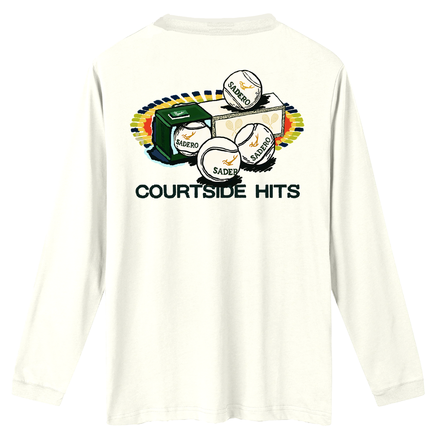 Camiseta courtside hits manga larga blanca