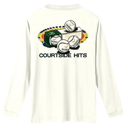 Camiseta courtside hits manga larga blanca