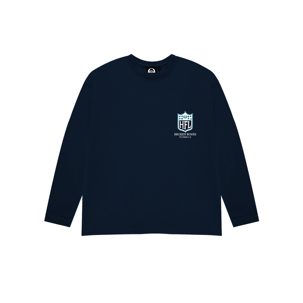 CAMISETA BROKEN BONES MANGA LARGA AZUL MARINO