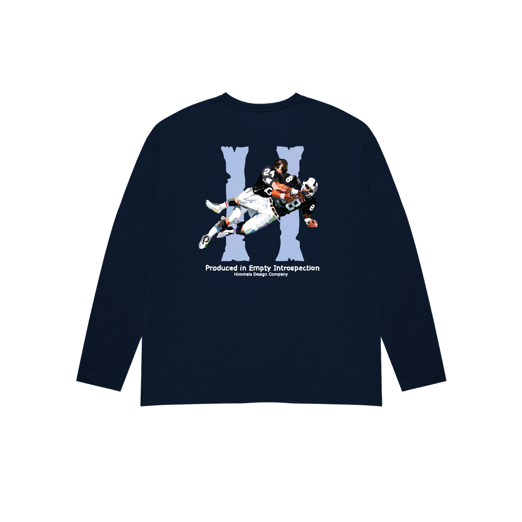 CAMISETA BROKEN BONES MANGA LARGA AZUL MARINO