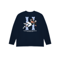CAMISETA BROKEN BONES MANGA LARGA AZUL MARINO