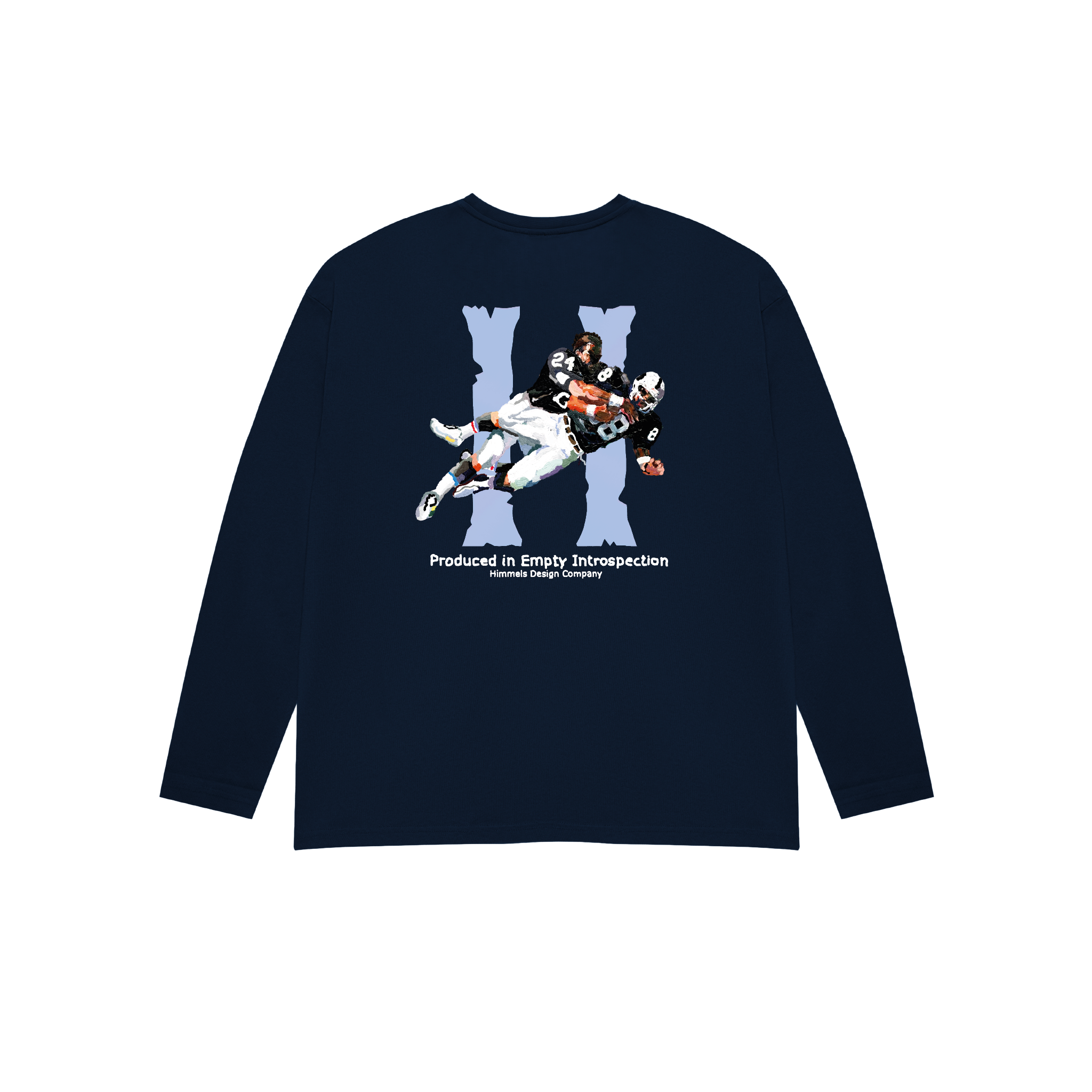 CAMISETA BROKEN BONES MANGA LARGA AZUL MARINO