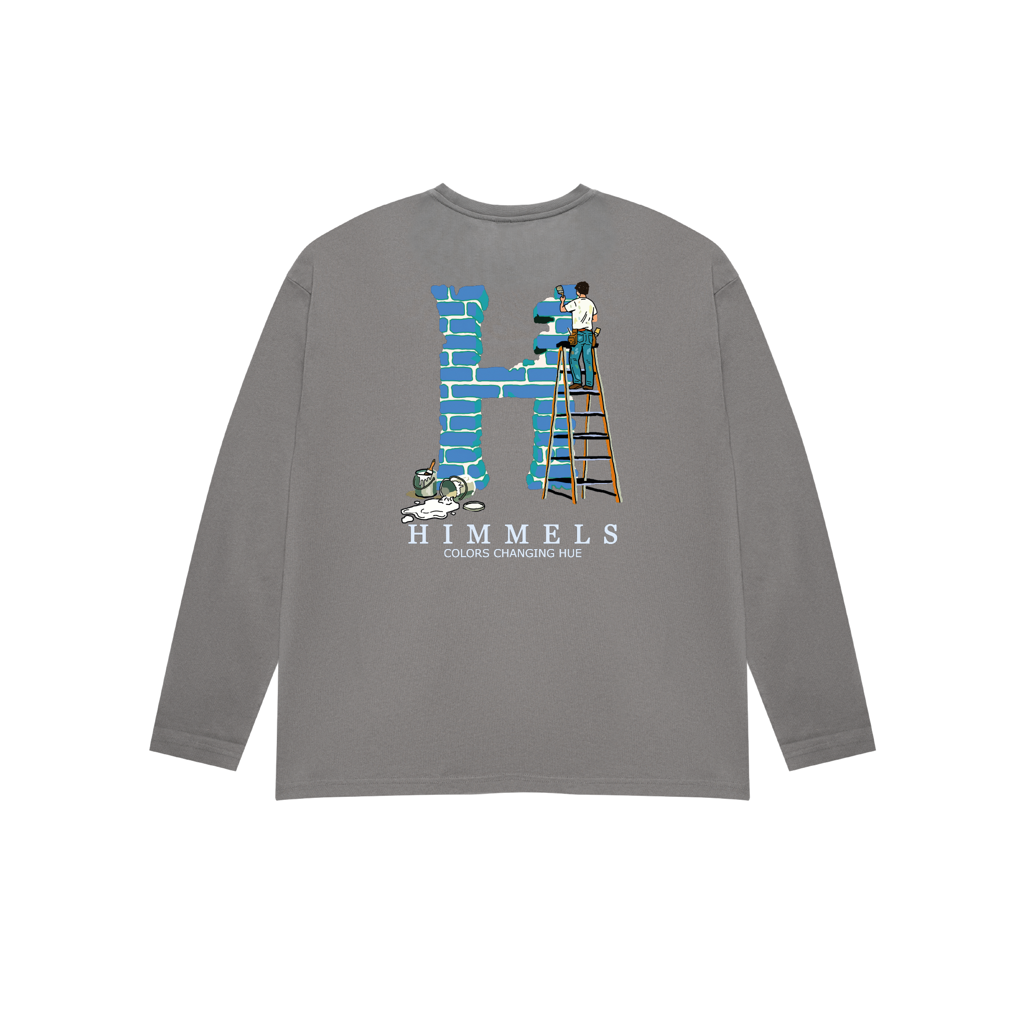 CAMISETA COLORS CHANGING MANGA LARGA CHARCOAL