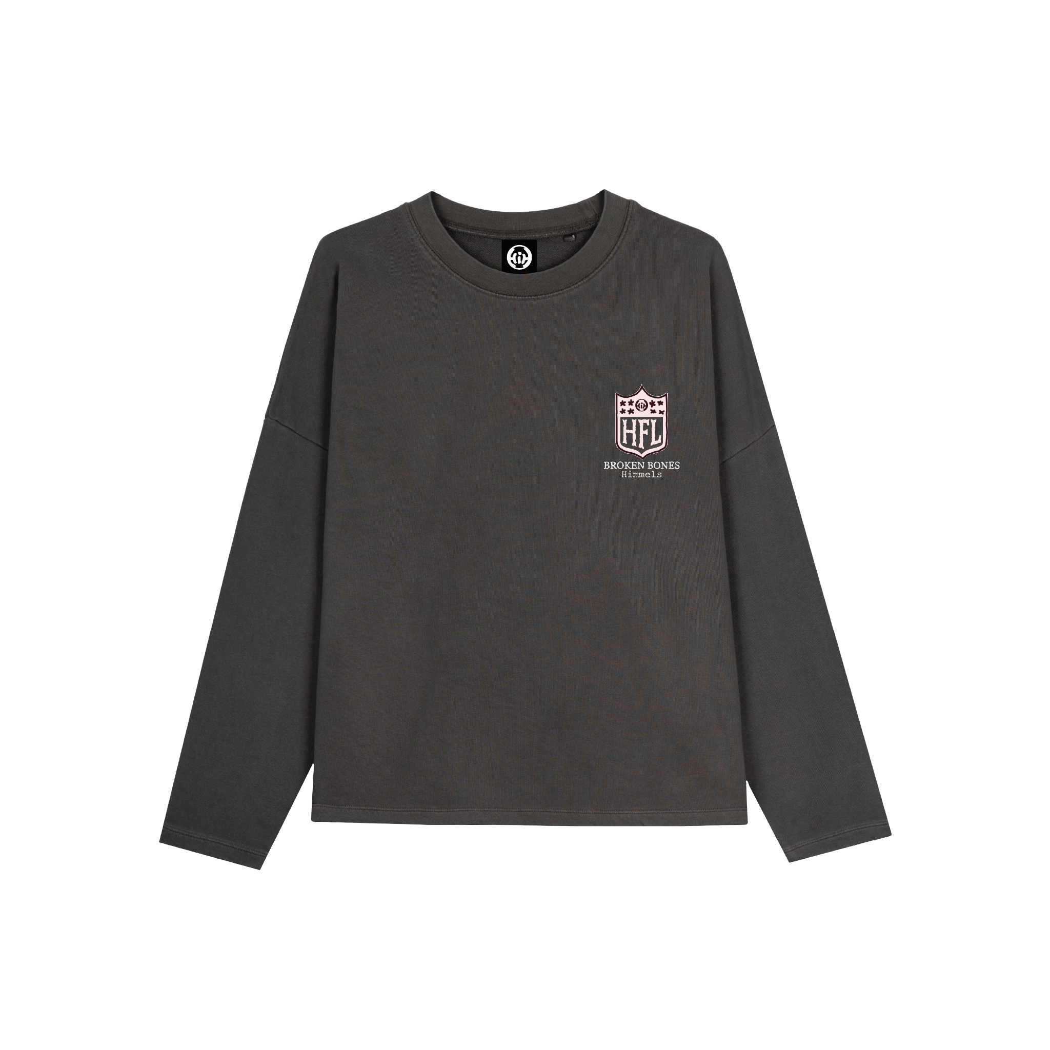 SUDADERA SIN CAPUCHA BROKEN BONES CHARCOAL