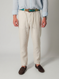 Pantalón de lino blanco roto