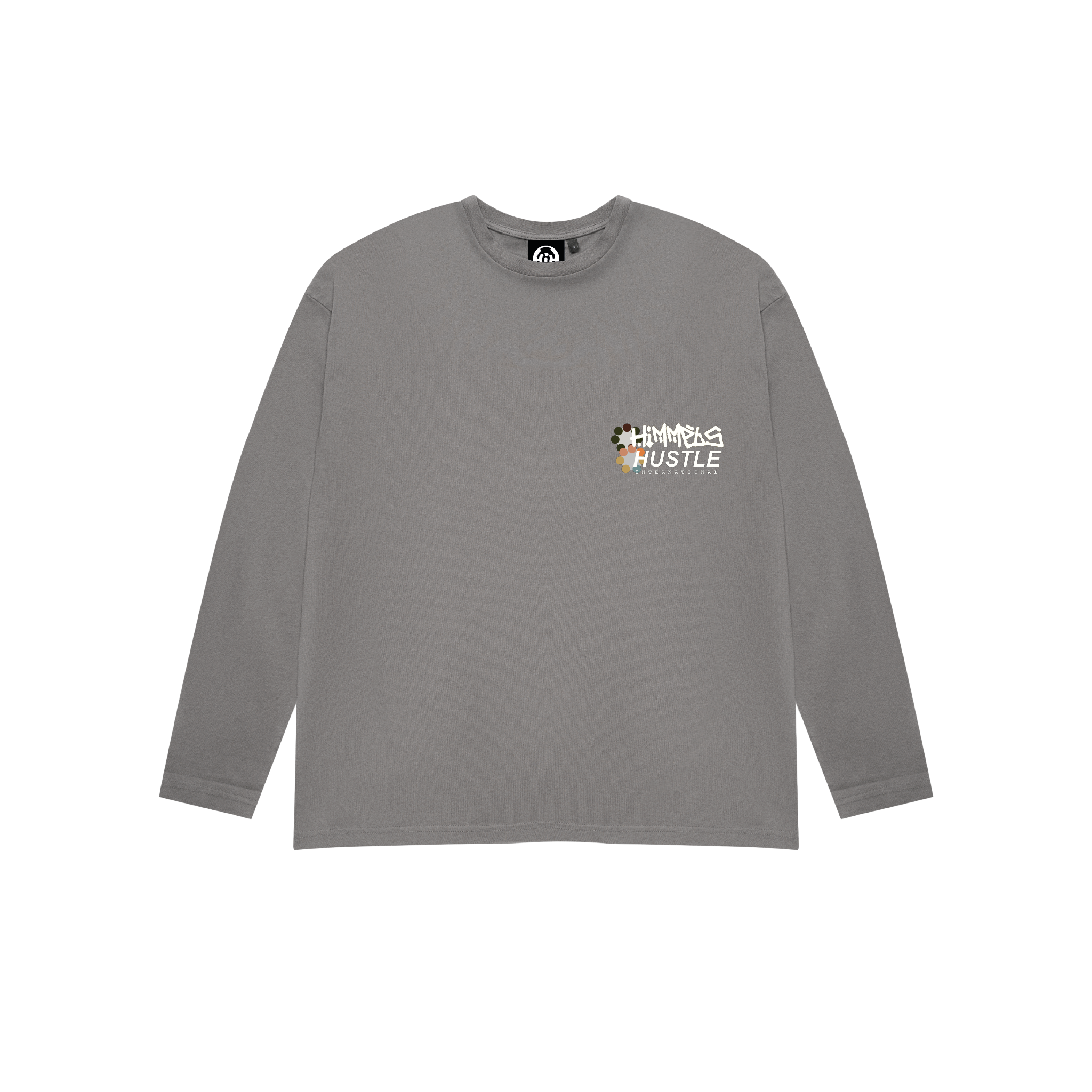 CAMISETA HUSTLE MANGA LARGA CHARCOAL