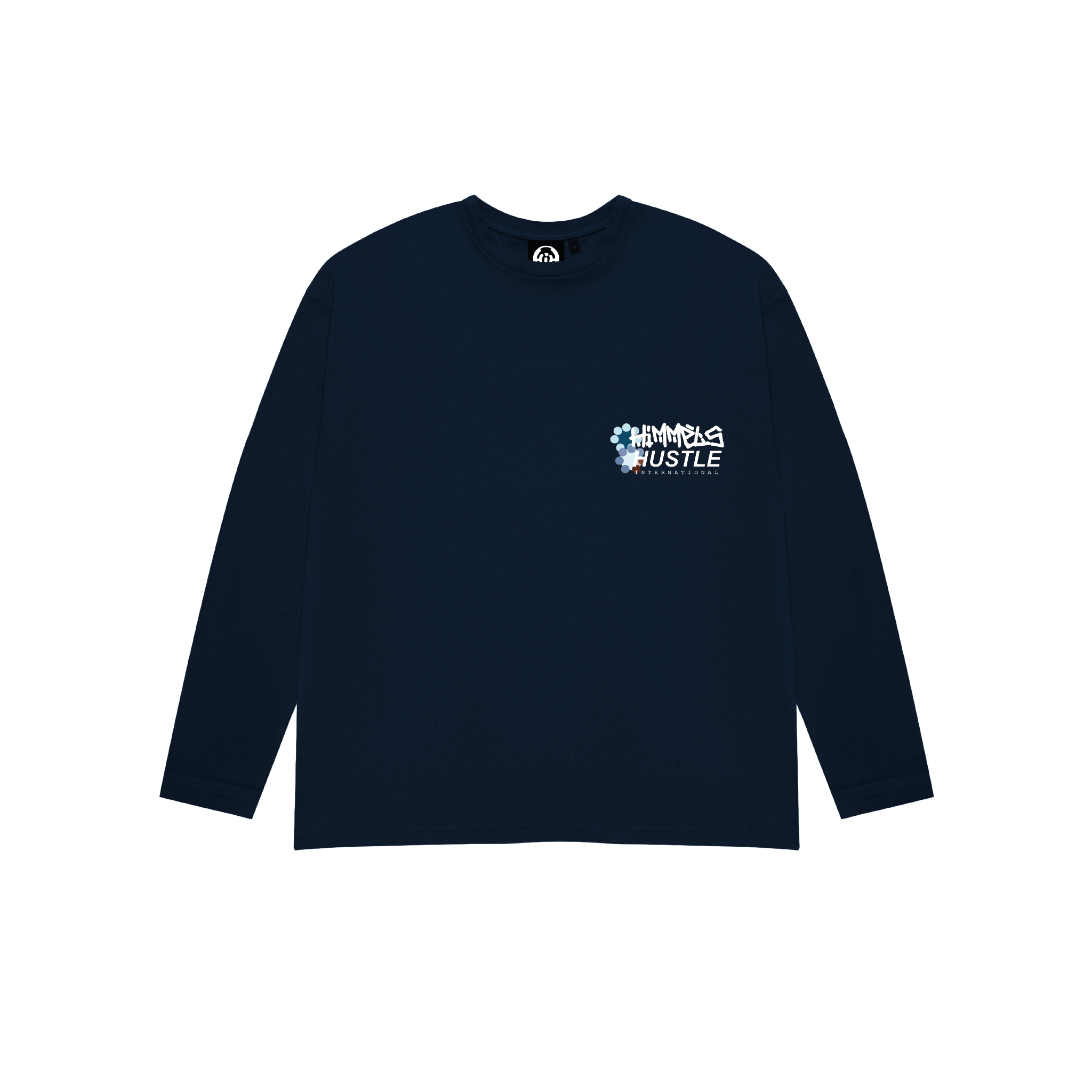 CAMISETA HUSTLE MANGA LARGA AZUL MARINO