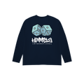 CAMISETA HUSTLE MANGA LARGA AZUL MARINO