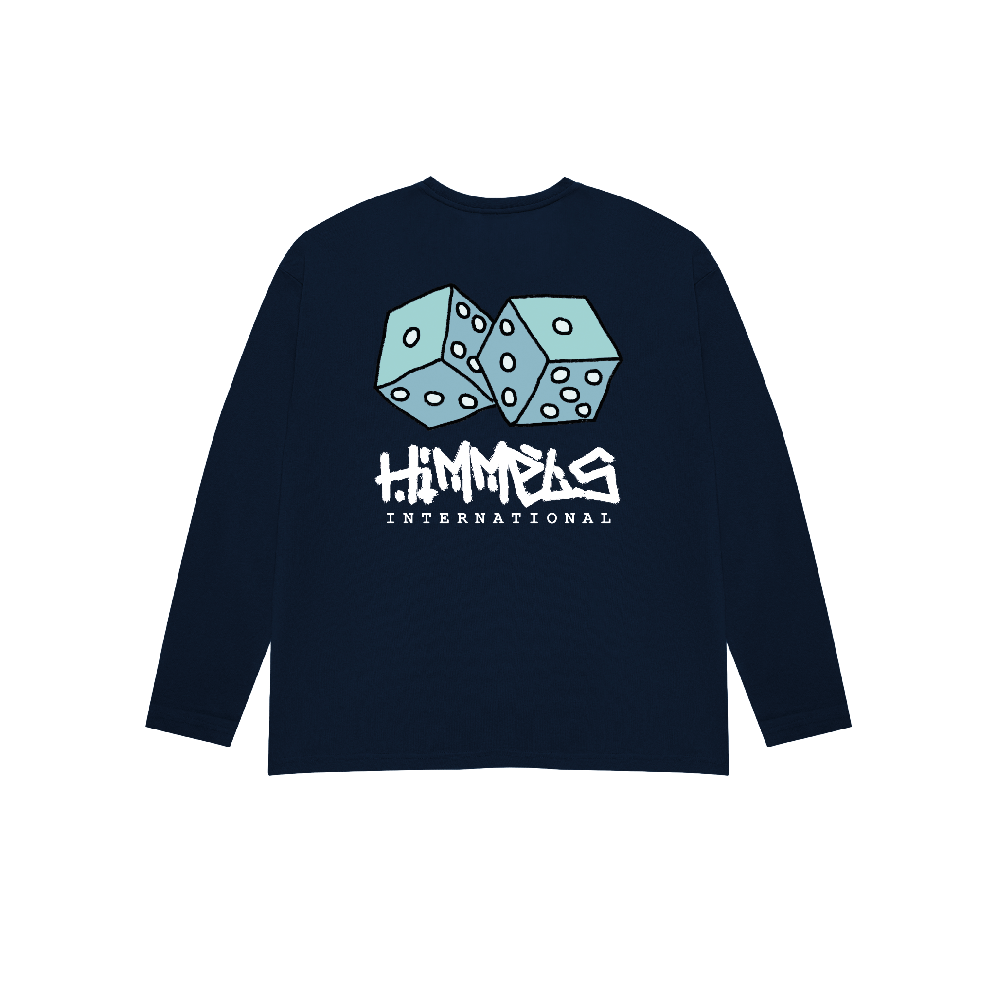 CAMISETA HUSTLE MANGA LARGA AZUL MARINO
