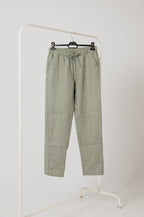 Pantalón 100% lino verde