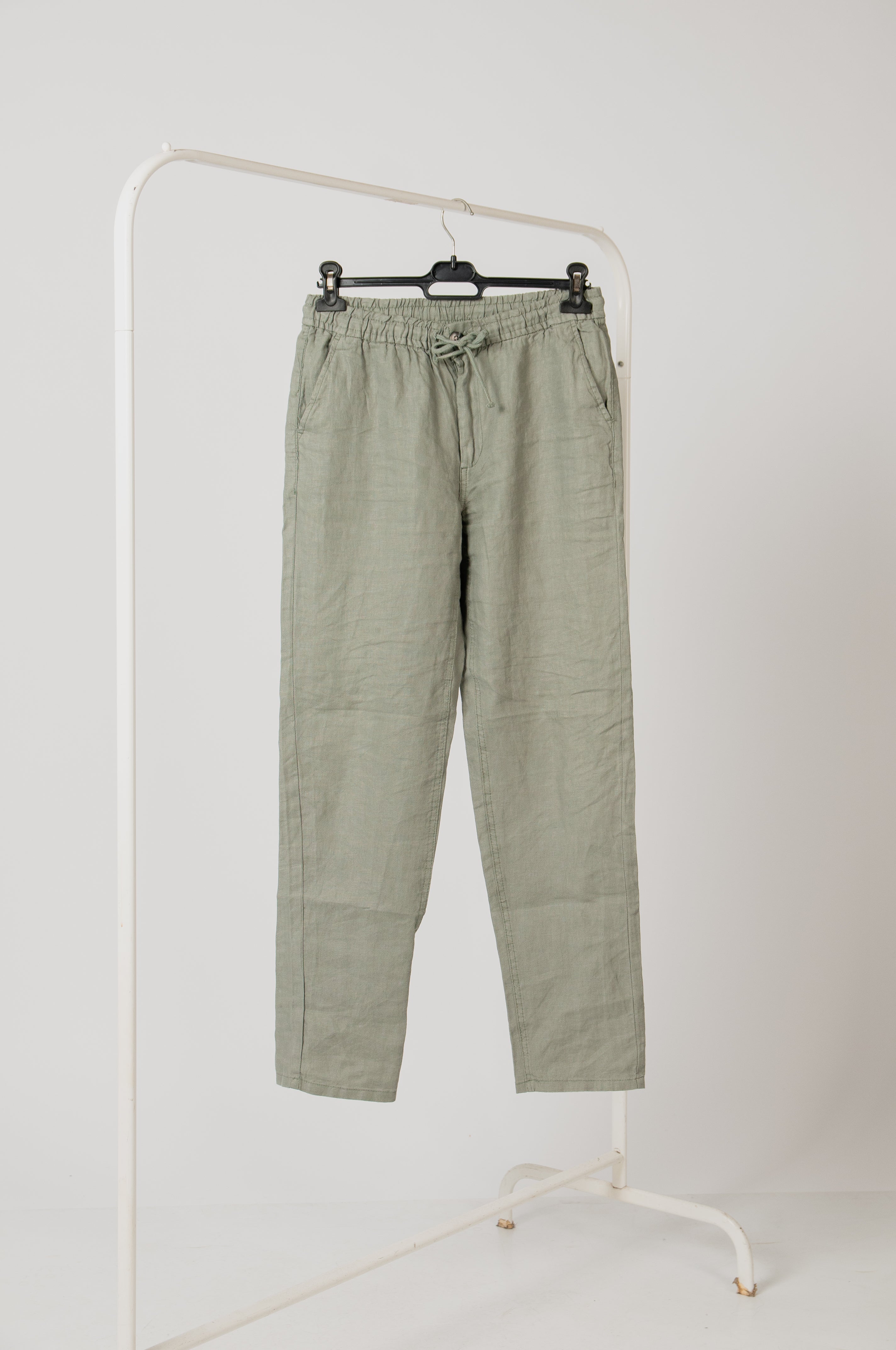 Pantalón 100% lino verde