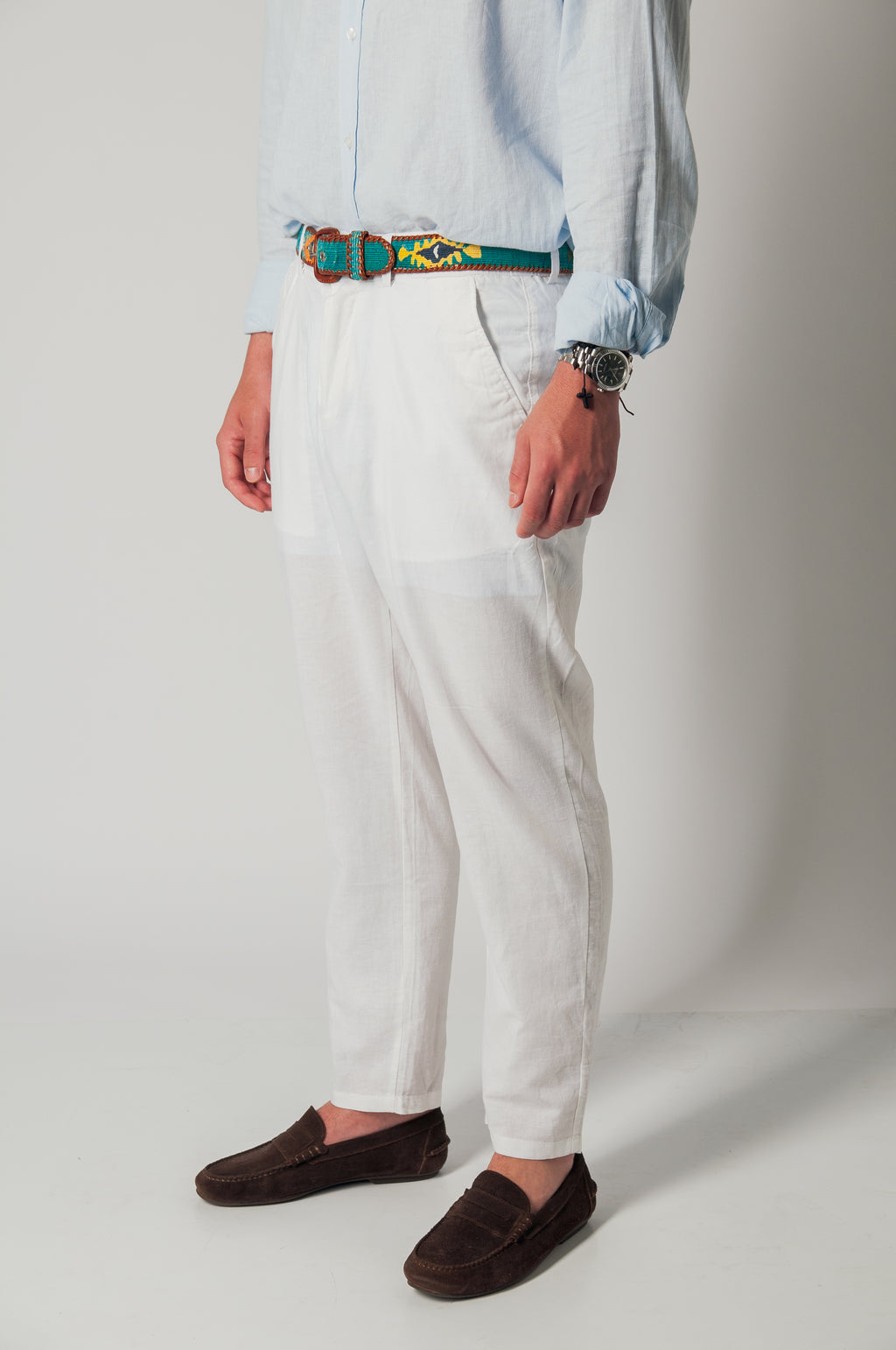 Pantalón de lino blanco
