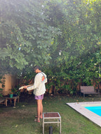 Camiseta peaches manga larga blanca